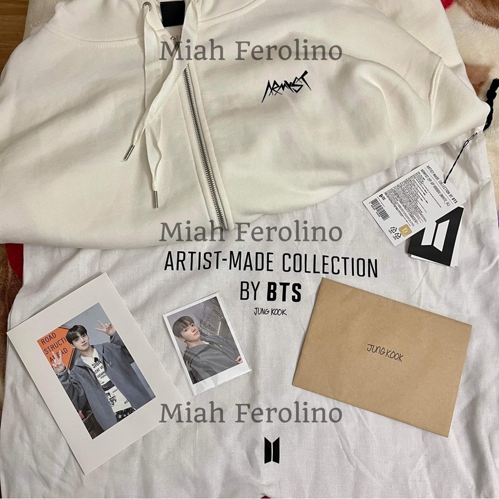 BTS Artist Made Merch JK Armyst Hoodie (White, Size: XL)